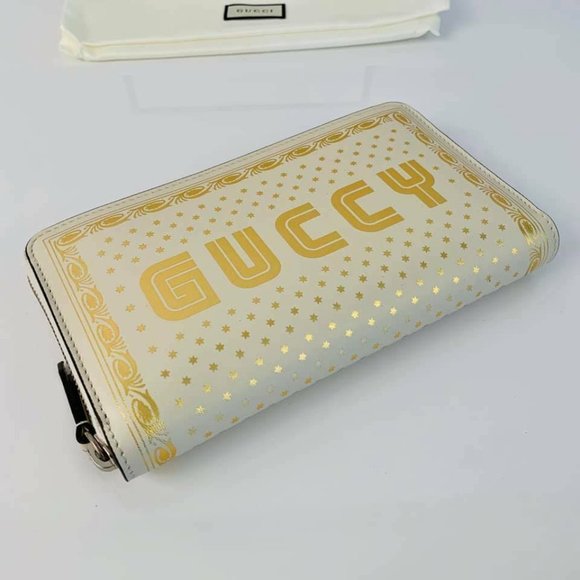 NEW GUCCI 510488 Guccy Moon & Stars Leather Zip Around Wallet - Picture 4 of 11